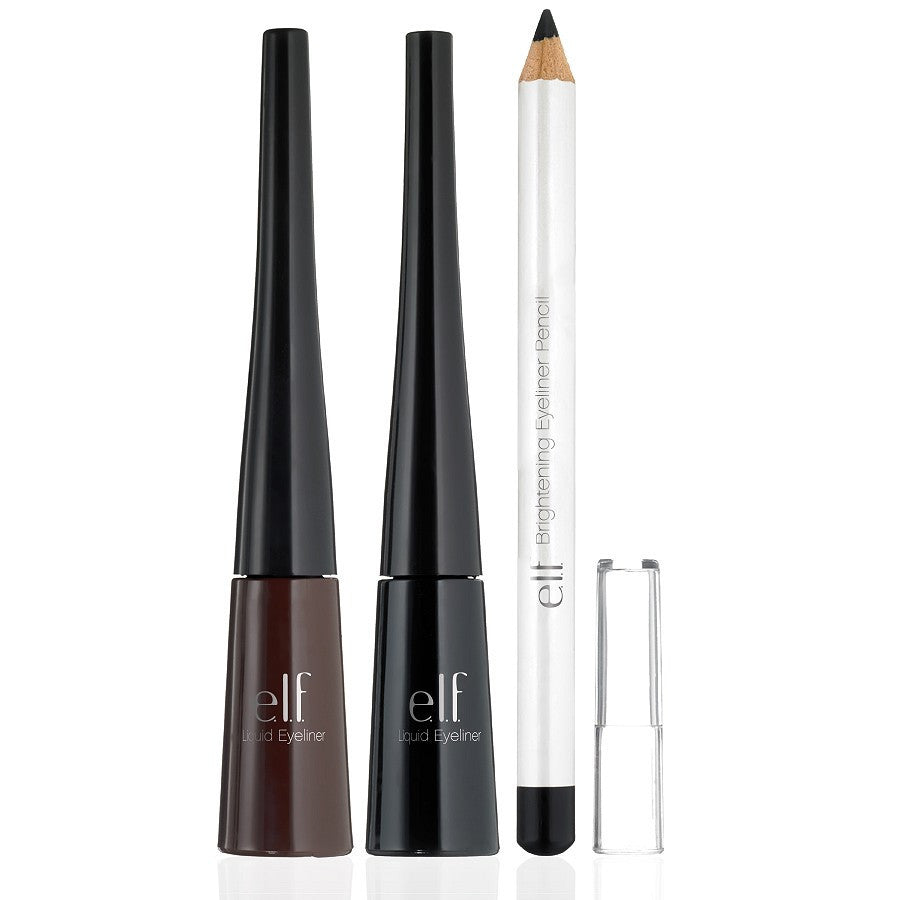 e.l.f. Essential 3 Piece Liquid & Brightening Eyeliner Set | elf Cosmetics Australia e.l.f. Essential 3 Piece Liquid & Brightening Eyeliner Set | elf Cosmetics Australia